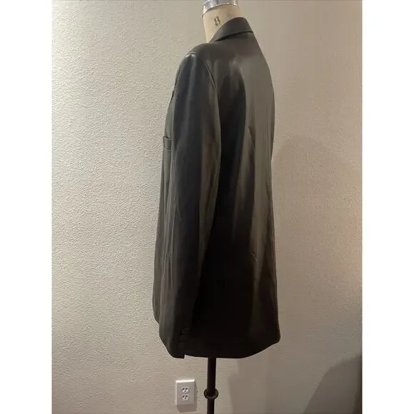 rosleen, genuine brown leather jacket, Shoulder Pads, size M - Picture 6 of 8